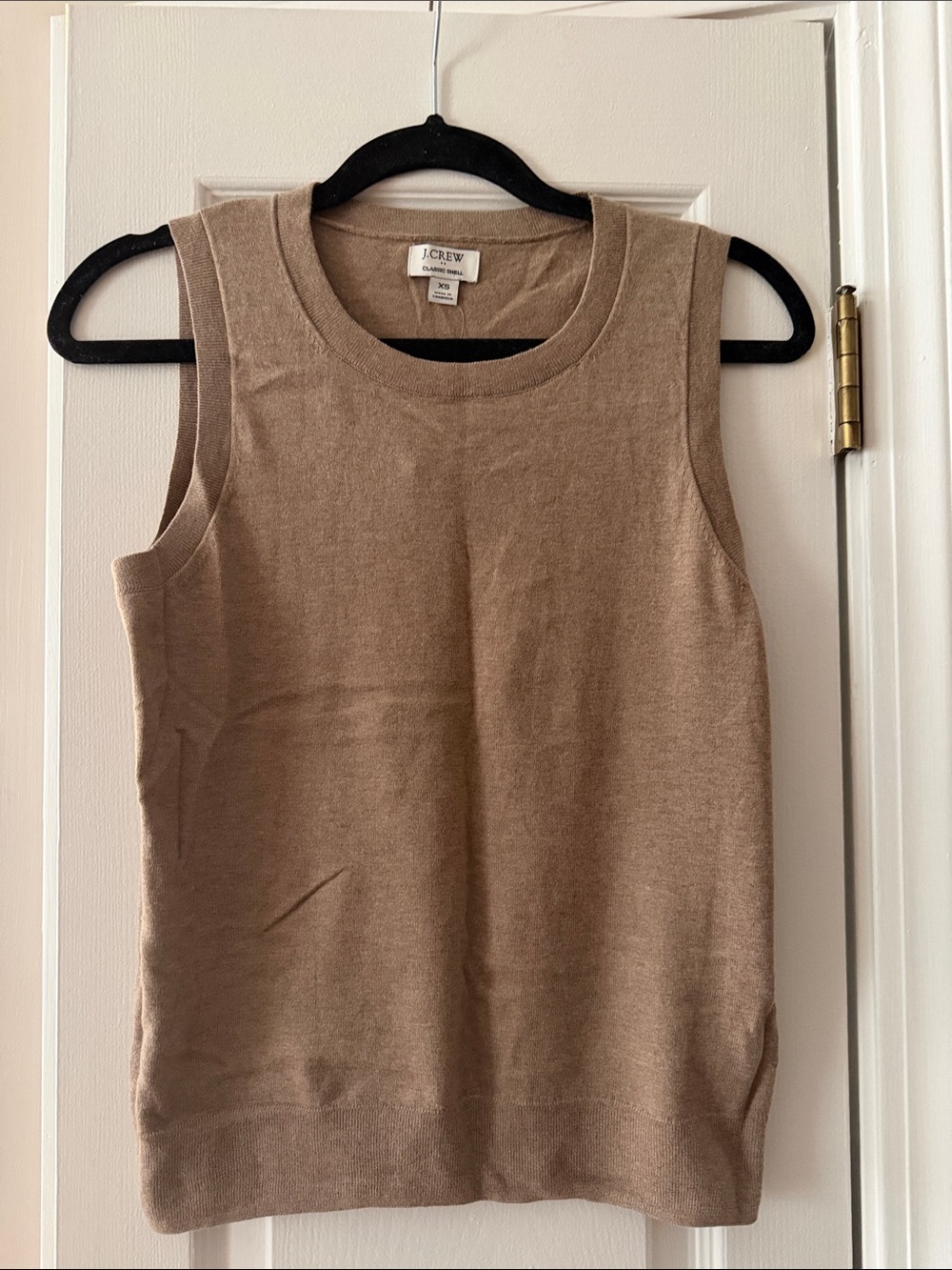 J. Crew Women's Camel Knit Sleeveless Shell